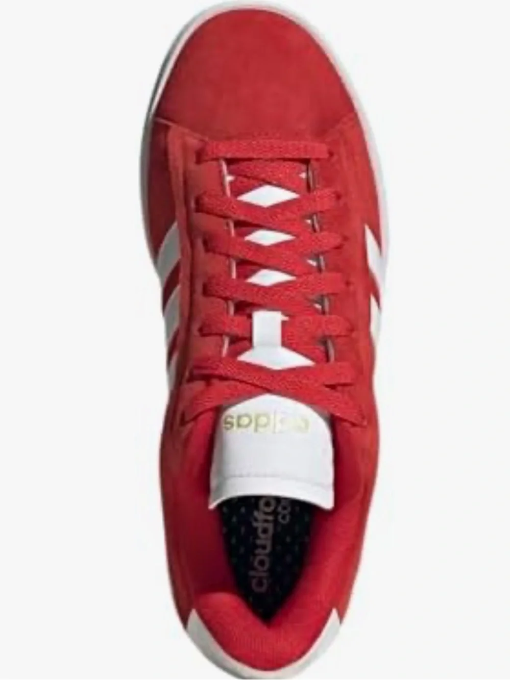 Adidas Grand Court Alpha Suede Low-Top Sneakers {Red/Wht/Gold} 9